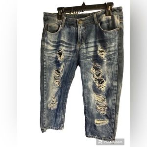 Thrill jean capris distressed Sz 13